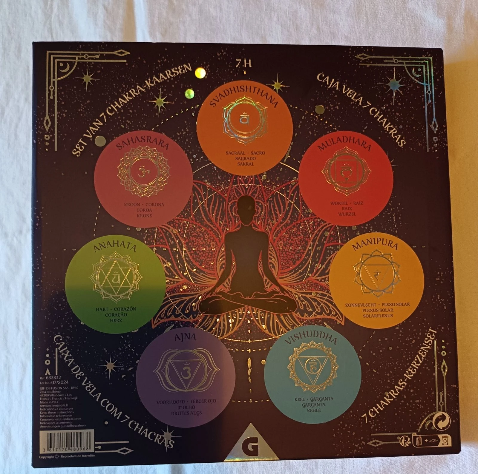 Coffret bougies parfumées sept chakras spécial fête des mères